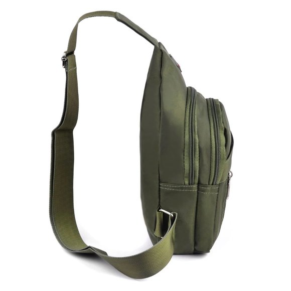 Olive Green Crossbody Sling Bag Backpack - Picture 3 of 8